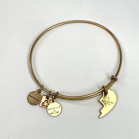 Alex and Ani Best Friend Charm Bracelet Gold Finish - Expands 2"- 3.5" - Picture 2 of 2